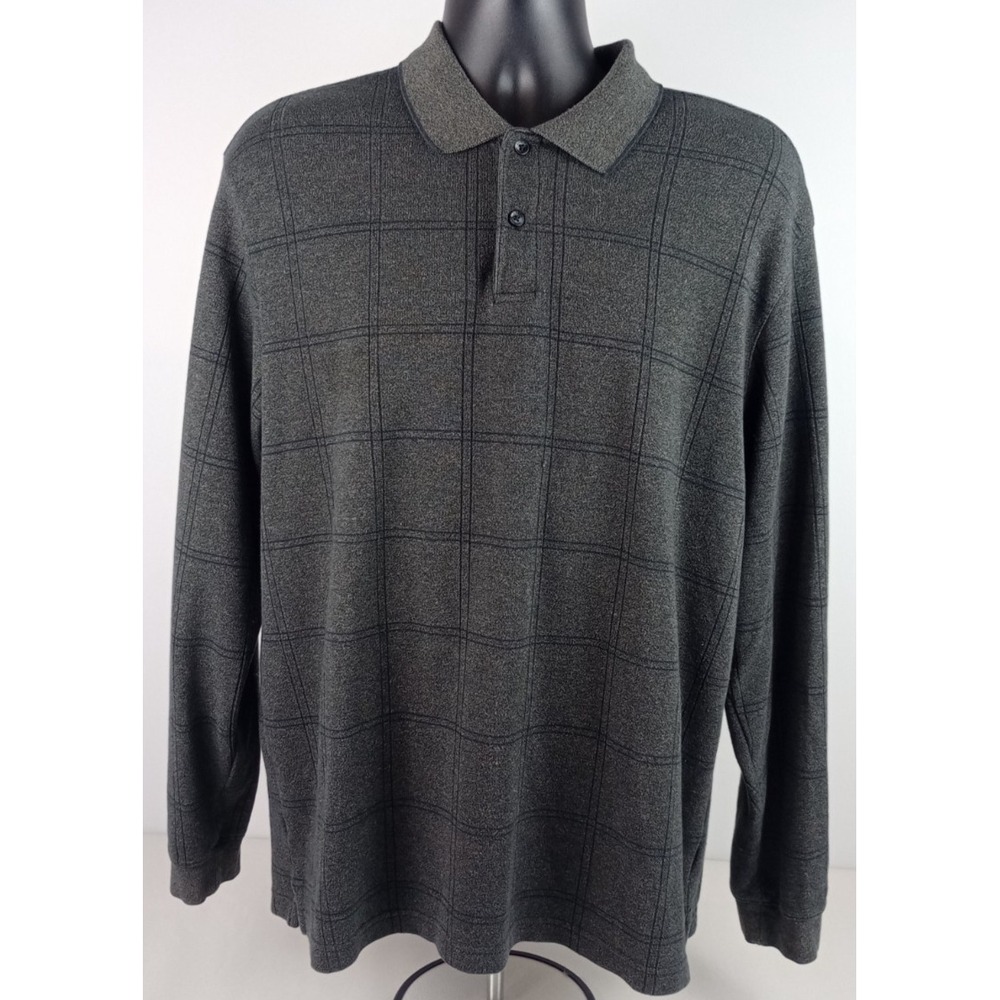 Arrow Men's XL Dark‎ Gray Collared Long Sleeve Pullover Shirt